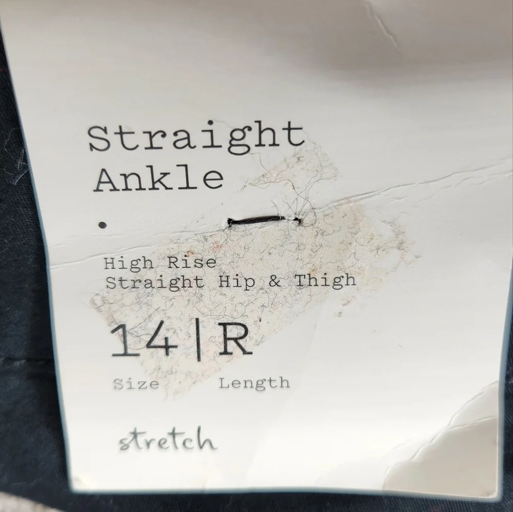 A New Day Women's High-Rise Straight Ankle Chino Pants Black Size 14
